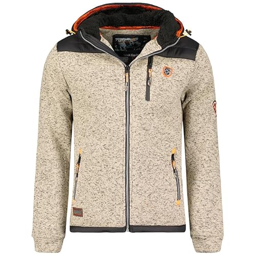 Geographical Norway Toledo Men - Fleece Halbdick Mann Warm Fermetur Zip - Jacke Herbst Winter Frühling Warm Männer - Langarm Pullover Weich Komfort Outdoor (Hellgrau 3XL) von Geographical Norway