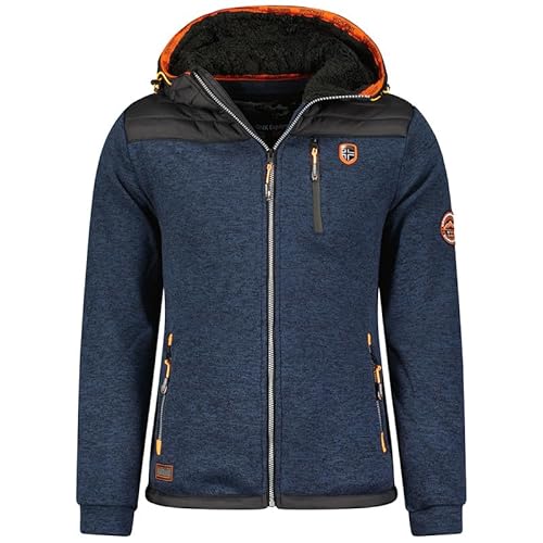 Geographical Norway Toledo Men - Fleece Halbdick Mann Warm Fermetur Zip - Jacke Herbst Winter Frühling Warm Männer - Langarm Pullover Weich Komfort Outdoor (Marineblau M) von Geographical Norway