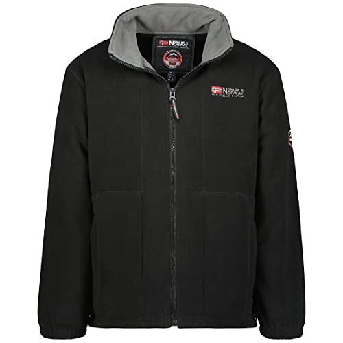 Geographical Norway Torleon Men Full Zip - Fleece Fine Mann Heiße Fermetur Zip - Jacke Herbst Winter Frühling Warm Männer - Langarm Pullover Pelz Weich Komfort Outdoor (Dunkelgrau Schwarz L) von Geographical Norway