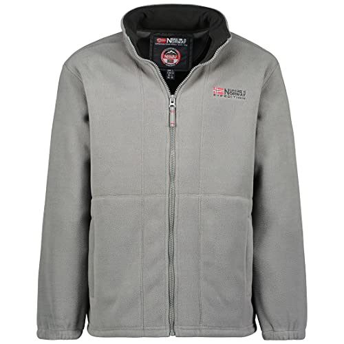 Geographical Norway Torleon Men Full Zip - Fleece Fine Mann Heiße Fermetur Zip - Jacke Herbst Winter Frühling Warm Männer - Langarm Pullover Pelz Weich Komfort Outdoor (Dunkelgrau Schwarz XL) von Geographical Norway