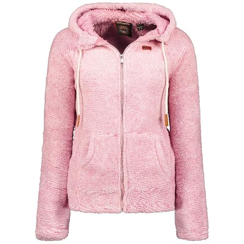 Geographical Norway Trigo Lady - Fleece Fine Frauen Warm Fermetur Zip - Jacke Herbst Winter Frühling Warm Frauen - Long Sleeve Pullover Pelz Weich Komfort Outdoor (Rosa XL) von Geographical Norway