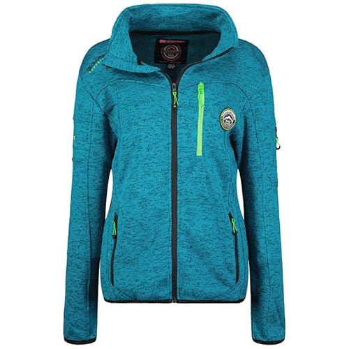 Geographical Norway Trincesse Lady - Fleece Fine Frauen Warm Fermetur Zip - Jacke Herbst Winter Frühling Warm Frauen - Long Sleeve Pullover Pelz Weich Komfort Outdoor (Türkis S) von Geographical Norway