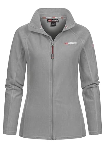 Geographical Norway Tug FZ Lady - Fleecejacke Damen Frauen Warm Schließen Zip - Jacke Fleece Herbst Winter Frühling Warm Frauen - Long Sleeve Pullover Weich Komfort Outdoor (Hellgrau L) von Geographical Norway