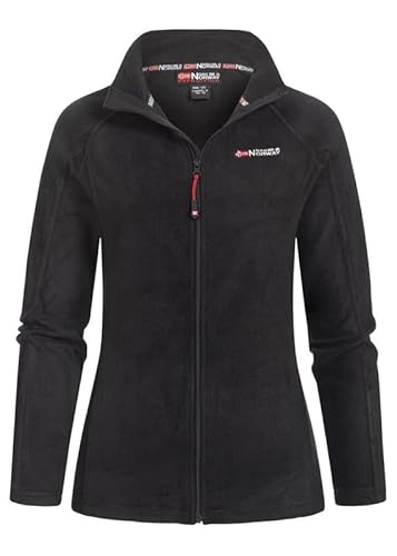 Geographical Norway Tug FZ Lady - Fleecejacke Damen Frauen Warm Schließen Zip - Jacke Fleece Herbst Winter Frühling Warm Frauen - Long Sleeve Pullover Weich Komfort Outdoor (Schwarz L) von Geographical Norway