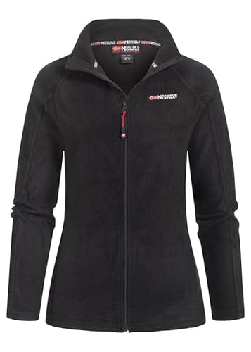 Geographical Norway Tug FZ Lady - Fleecejacke Damen Frauen Warm Schließen Zip - Jacke Fleece Herbst Winter Frühling Warm Frauen - Long Sleeve Pullover Weich Komfort Outdoor (Schwarz XL) von Geographical Norway