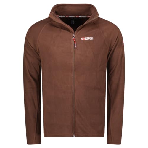 Geographical Norway Tug Men Full Zip - Fleecejacke Herren Mann Heiße Fermetur Zip - StrickJacke Herbst Winter Frühling Warm Männer - Langarm Pullover Pelz Weich Komfort Outdoor (Braun L) von Geographical Norway
