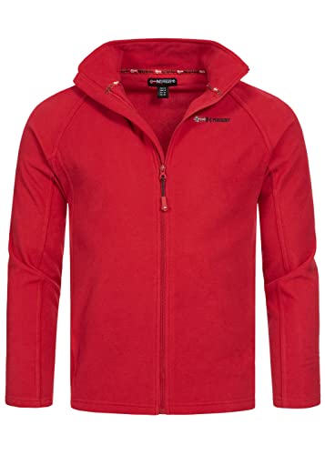 Geographical Norway Tug Men Full Zip - Fleecejacke Herren Mann Heiße Fermetur Zip - StrickJacke Herbst Winter Frühling Warm Männer - Langarm Pullover Pelz Weich Komfort Outdoor (Rot XL) von Geographical Norway