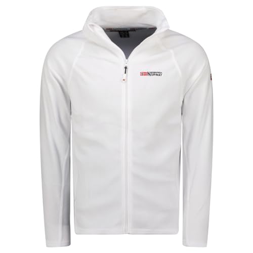 Geographical Norway Tug Men Fz - Windjacke Herren Outdoor - Jacke Wasserabweisend Langarm Herren - Regenmantel Geschenk Ideal Wandern Jahreszeit Frühling Sommer Herbst Winter (WEISS L) von Geographical Norway