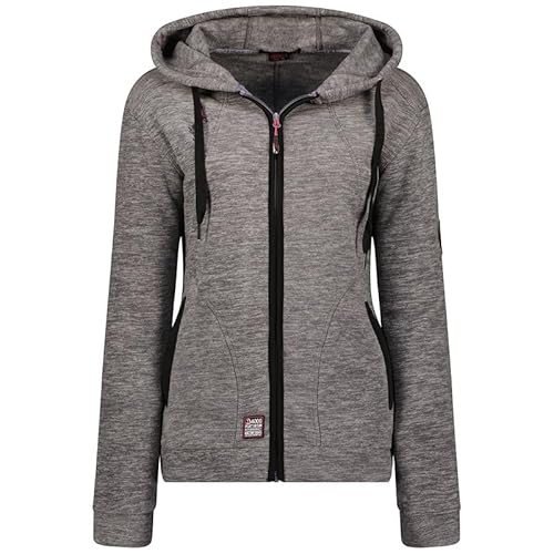 Geographical Norway Twelve Lady - Fleecejacke Damen Frauen Warm Schließen Zip - Jacke Fleece Herbst Winter Frühling Warm Frauen - Long Sleeve Pullover Weich Komfort Outdoor (Hellgrau S) von Geographical Norway