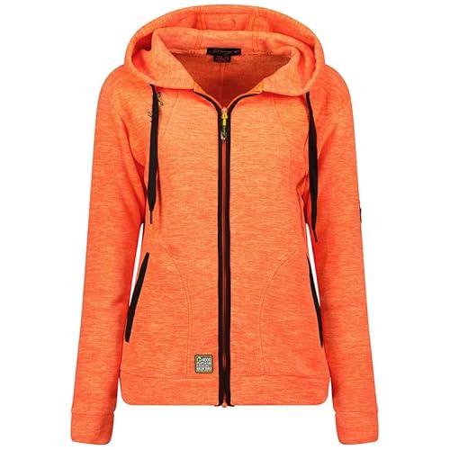 Geographical Norway Twelve Lady - Fleecejacke Damen Frauen Warm Schließen Zip - Jacke Fleece Herbst Winter Frühling Warm Frauen - Long Sleeve Pullover Weich Komfort Outdoor (Koralle L) von Geographical Norway