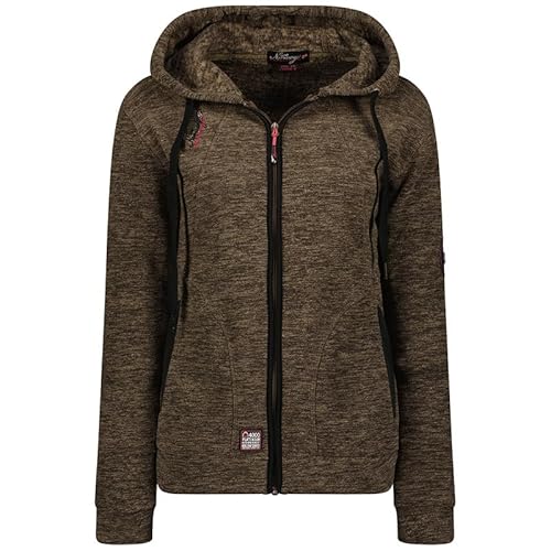 Geographical Norway Twelve Lady - Fleecejacke Damen Frauen Warm Schließen Zip - Jacke Fleece Herbst Winter Frühling Warm Frauen - Long Sleeve Pullover Weich Komfort Outdoor (Maulwurfsgrau XL) von Geographical Norway