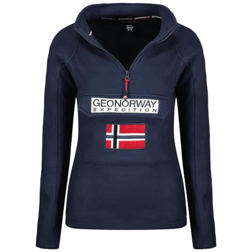 Geographical Norway Tymclass Lady Hz - Windjacke Damen Outdoor - Jacke Wasserabweisend Langarm Damen - Regenmantel Geschenk Ideal Wandern Jahreszeit Frühling Sommer Herbst Winter (MARINE BLAU L) von Geographical Norway