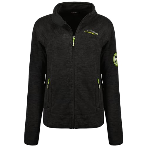 Geographical Norway Tyrell Lady - Fleece Fine Frauen Warm Fermetur Zip - Jacke Herbst Winter Frühling Warm Frauen - Long Sleeve Pullover Pelz Weich Komfort Outdoor (Schwarz M) von Geographical Norway