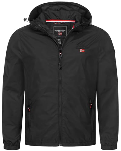 Geographical Norway Übergangsjacke Frühlings Jacke Windbreaker Regenjacke Outdoor Herbst, Farbe:Schwarz, Größe:L von Geographical Norway