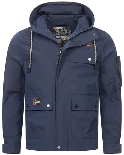 Geographical Norway Übergangsjacke Frühlings Jacke Windbreaker Regenjacke Outdoor Kapuze, Farbe:Navy, Größe:L von Geographical Norway