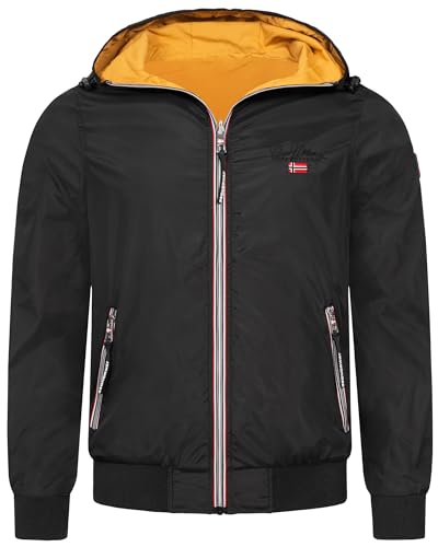 Geographical Norway Übergangsjacke Frühlingsjacke Windbreaker Blouson Sommer Wende Jacke, Farbe:Schwarz, Größe:S von Geographical Norway