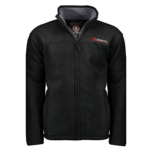 Geographical Norway ULMAIRE Herren Fleece Jacke Fleecejacke warm Teddyfell Futter Gr. S-XXXL, Größe:XXL;Farbe:Schwarz von Geographical Norway