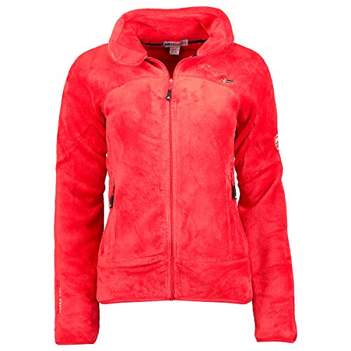 Geographical Norway Upaline Lady - Fleece Fine Frauen Warm Fermetur Zip - Jacke Herbst Winter Frühling Warm Frauen - Long Sleeve Pullover Pelz Weich Komfort Outdoor (Rot L-Größe 3) von Geographical Norway