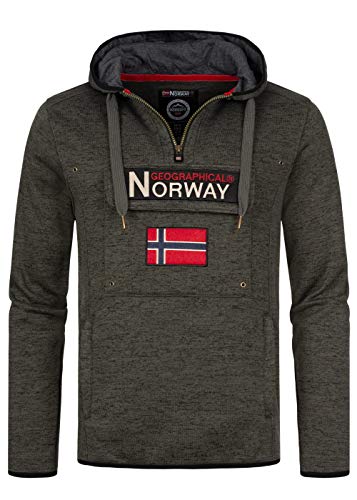 Geographical Norway Herren Upclass Hoodie Chest Pocket Sweater Kapuze WR300H/GN Größe 2XL Farbe Dark Grey von Geographical Norway