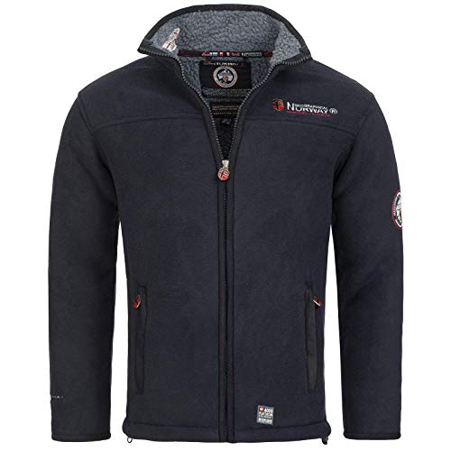 Geographical Norway UREKA Herren Fleece Jacke Fleecejacke warm Teddyfell Futter Gr. S-XXXL (M, Navy) von Geographical Norway