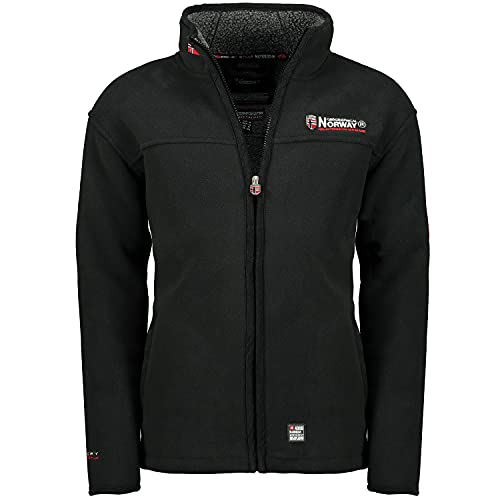 Geographical Norway Ubolt Herren Fleece Jacke Fleecejacke warm Teddyfell Futter Gr. S-XXL - brandiing (S, Schwarz) von Geographical Norway