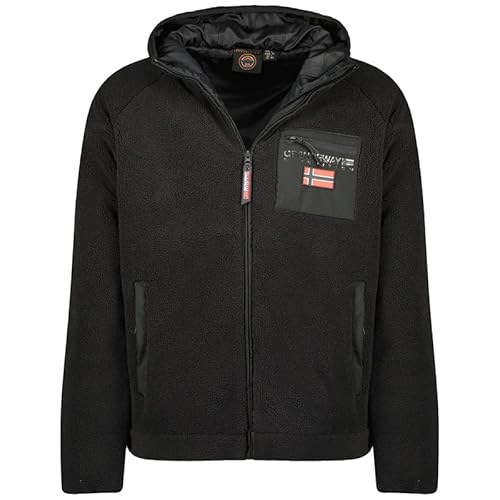 Geographical Norway Udaf Men - Fleece Halbdick Mann Warm Fermetur Zip - Jacke Herbst Winter Frühling Warm Männer - Langarm Pullover Weich Komfort Outdoor (Schwarz M) von Geographical Norway