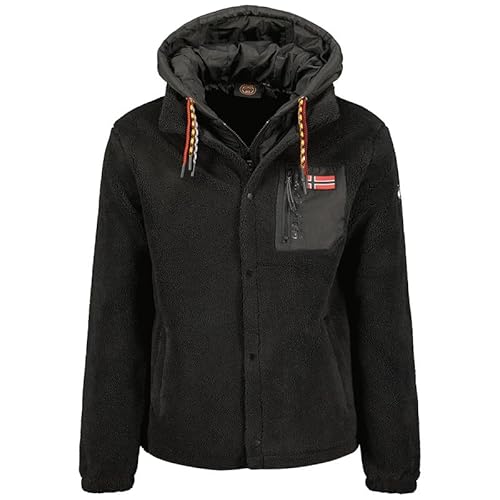 Geographical Norway Ugovanh Men - Fleecejacke Herren Frauen Warm Schließen Zip - Jacke Fleece Herbst Winter Frühling Warm Mann - Long Sleeve Pullover Weich Komfort Outdoor (Schwarz L) von Geographical Norway