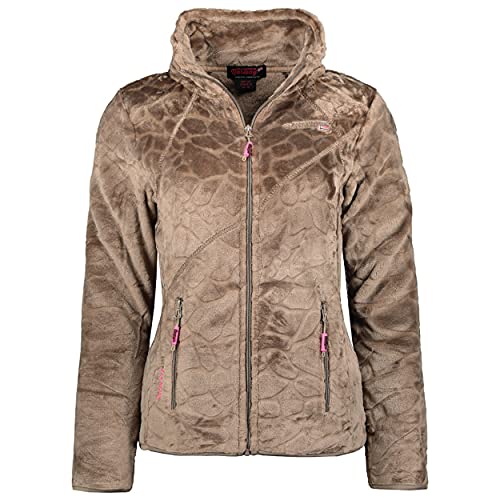 Geographical Norway Univers Lady - Fleece Fine Frauen Warm Fermetur Zip - Jacke Herbst Winter Frühling Warm Frauen - Long Sleeve Pullover Pelz Weich Komfort Outdoor (Taupe XL-Größe 4) von Geographical Norway