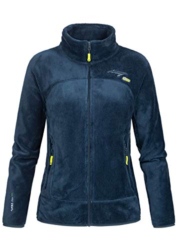 Geographical Norway Upaline Lady - Fleece Fine Frauen Warm Fermetur Zip - Jacke Herbst Winter Frühling Warm Frauen - Long Sleeve Pullover Pelz Weich Komfort Outdoor (Marine L-Größe 3) von Geographical Norway