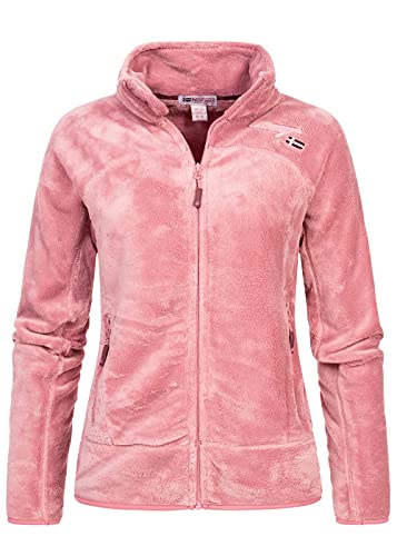 Geographical Norway Upaline Lady - Fleecejacke Damen Fine Frauen Warm Fermetur Zip - Jacke Fleece Herbst Winter Frühling Warm Frauen - Long Sleeve Pullover Pelz Weich Komfort Outdoor (Hellrosa L) von Geographical Norway