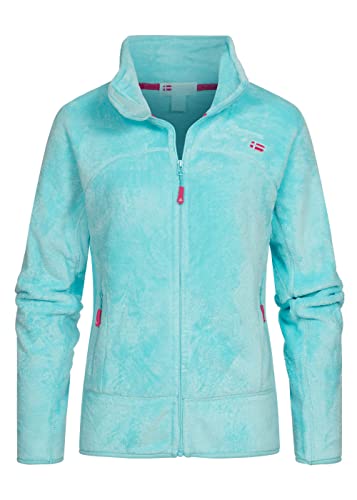Geographical Norway Upaline Lady - Fleecejacke Damen Fine Frauen Warm Fermetur Zip - Jacke Fleece Herbst Winter Frühling Warm Frauen - Long Sleeve Pullover Pelz Weich Komfort Outdoor (Turkis XL) von Geographical Norway