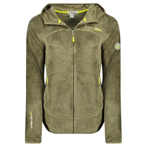 Geographical Norway Upalood Lady - Fleecejacke Damen Frauen Warm Schließen Zip - Jacke Fleece Herbst Winter Frühling Warm Frauen - Long Sleeve Pullover Weich Komfort Outdoor (Olive XL) von Geographical Norway