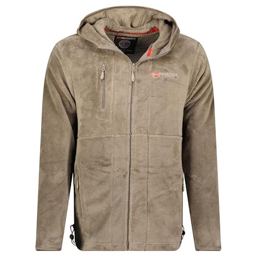 Geographical Norway Upload Men - Fleece Halbdick Mann Warm Fermetur Zip - Jacke Herbst Winter Frühling Warm Männer - Langarm Pullover Weich Komfort Outdoor (Taupe 3XL) von Geographical Norway