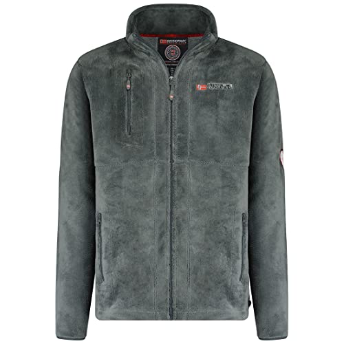 Geographical Norway Upload Men - Fleecejacke Herren Warm Dicker Reißverschluss - Sweatshirtjacke Winter Warm Herren Weich - Sweatshirt Weiches Futter Lange Ärmel (Dunkelgrau XL) von Geographical Norway