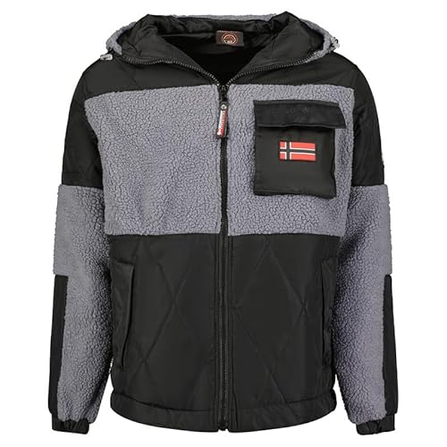 Geographical Norway Ursam Men - Fleece Halbdick Mann Warm Fermetur Zip - Jacke Herbst Winter Frühling Warm Männer - Langarm Pullover Weich Komfort Outdoor (Dunkelgrau-Schwarz M) von Geographical Norway