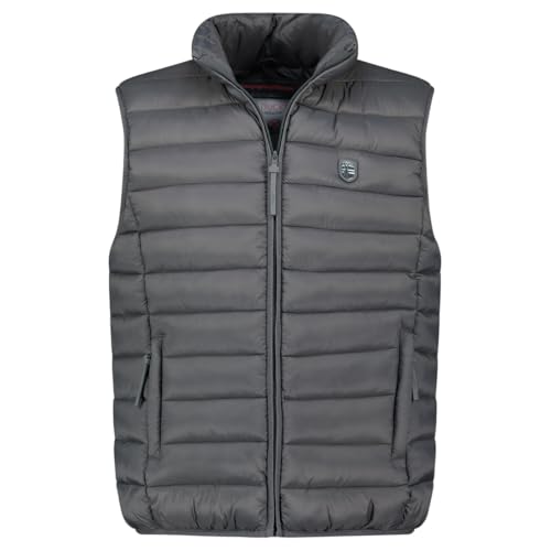 Geographical Norway Vamigotal Men Basic - Weste Herren Warme Mann Herbst Winter - Warme Manteljacke leicht Kapuze - Daunenjacke Winterjacke kurze Ärmel Polsterung (Dunkelgrau M) von Geographical Norway