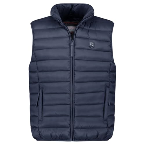 Geographical Norway Vamigotal Men Basic - Weste Herren Warme Mann Herbst Winter - Warme Manteljacke leicht Kapuze - Daunenjacke Winterjacke kurze Ärmel Polsterung (Marineblau S) von Geographical Norway