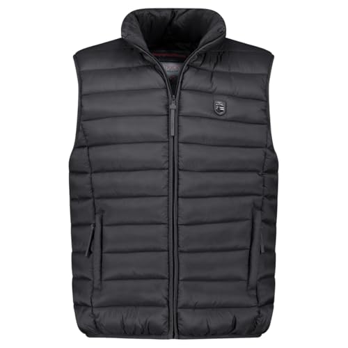 Geographical Norway Vamigotal Men Basic - Weste Herren Warme Mann Herbst Winter - Warme Manteljacke leicht Kapuze - Daunenjacke Winterjacke kurze Ärmel Polsterung (Schwarz L) von Geographical Norway