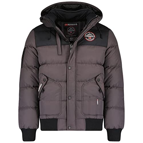 Geographical Norway Volva Men - Herren Daunenjacke Steppjacke Winter Herbst - Warm Gefütterter Mantel - Windschnittige Jacke Langen Ärmeln - Ideal Geschenk Männer (Dunkelgrau XL) von Geographical Norway