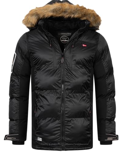 Geographical Norway Winter Jacke Parka Outdoorjacke Funktionsjacke Winterparka Steppjacke, Farbe:Schwarz, Größe:4XL von Geographical Norway