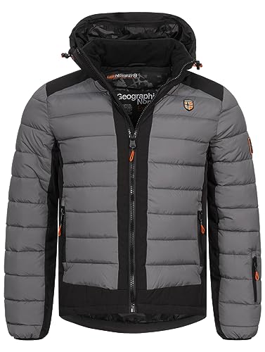 Geographical Norway Winter Jacke Parka Steppjacke Kapuze Kapuzenjacke Parka Outdoor Stepp FvS Production H-H, Farbe:Grau, Größe:S von Geographical Norway