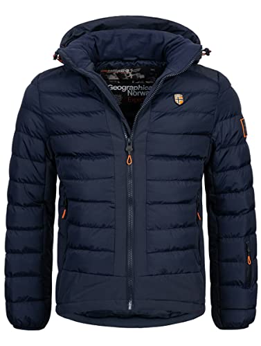 Geographical Norway Winter Jacke Parka Steppjacke Kapuze Kapuzenjacke Parka Outdoor Stepp FvS Production H-H, Farbe:Navy, Größe:XXL von Geographical Norway
