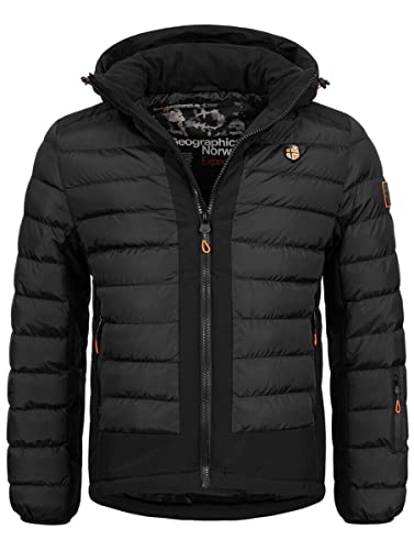 Geographical Norway Winter Jacke Parka Steppjacke Kapuze Kapuzenjacke Parka Outdoor Stepp FvS Production H-H, Farbe:Schwarz, Größe:S von Geographical Norway