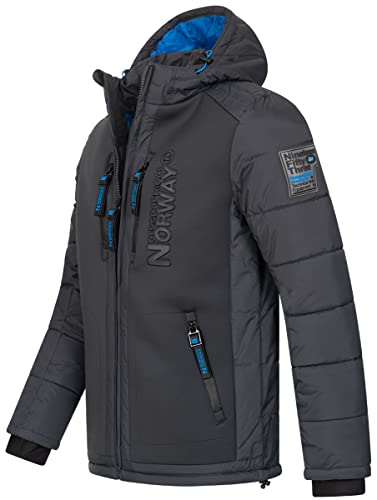 Geographical Norway Herren Winter Jacke Parka Steppjacke Kapuzenjacke Outdoorjacke Warm gesteppt FVS Production H-H, Farbe:Grau, Größe:S von Geographical Norway