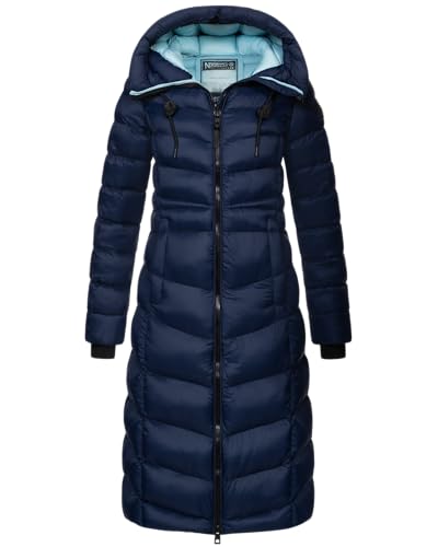 Geographical Norway Winter Jacke Parka Steppjacke Steppmantel Wintermantel Lange Mantel, Farbe:Navy, Größe:S (36) von Geographical Norway