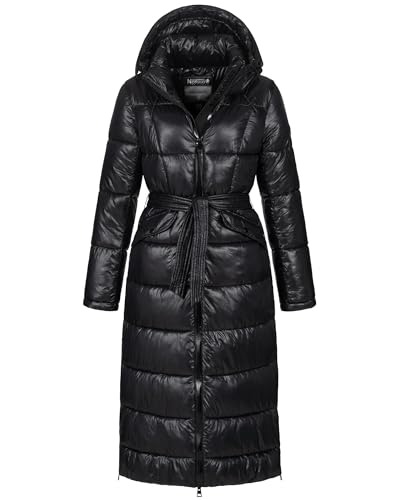 Geographical Norway Winter Jacke Parka Steppjacke Steppmantel Wintermantel Lange Mantel 126 cm lang sehr warm gesteppt, Farbe:Schwarz, Größe:XL (42) von Geographical Norway