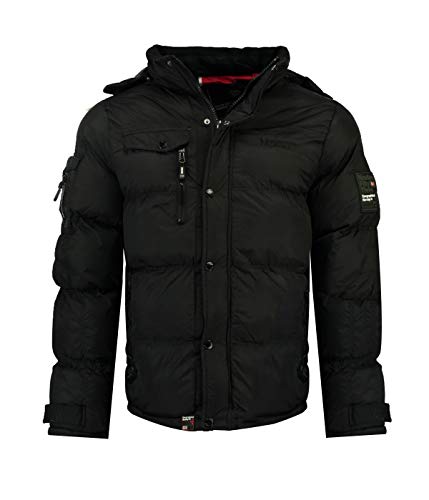 Geographical Norway Winter Jacke Steppjacke Outdoor Parka Warme Jacke Kapuzenjacke, Farbe:Schwarz, Größe:3XL von Geographical Norway