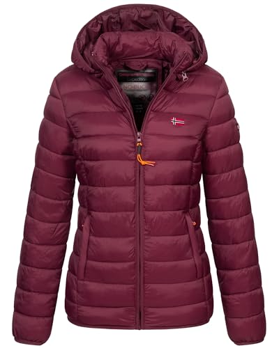 Geographical Norway Winter Jacke Steppjacke Parka Kapuzenjacke Outdoor Leicht und warm, Farbe:Aubergine, Größe:XXL (44) von Geographical Norway