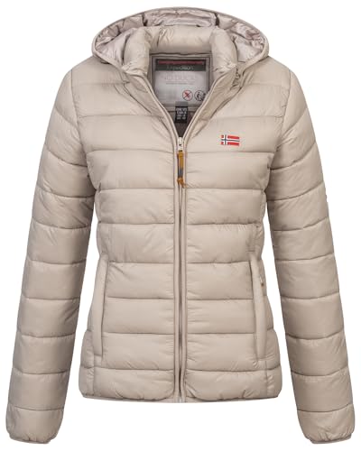 Geographical Norway Winter Jacke Steppjacke Parka Kapuzenjacke Outdoor Leicht und warm, Farbe:Beige, Größe:L (40) von Geographical Norway