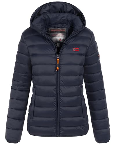 Geographical Norway Winter Jacke Steppjacke Parka Kapuzenjacke Outdoor Leicht und warm, Farbe:Navy, Größe:XXL (44) von Geographical Norway